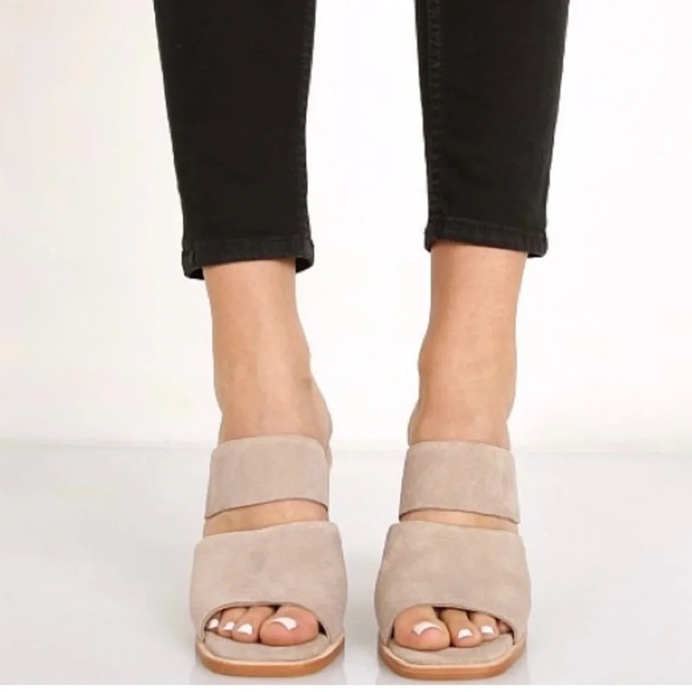 New Sol Sana Dice Mule Sandals Taupe 8.5 New